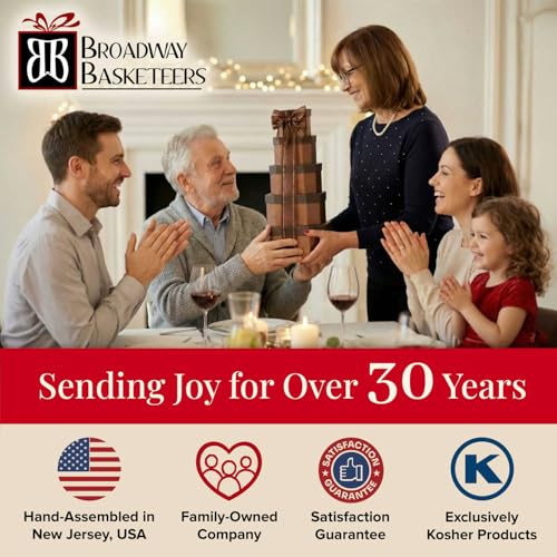 Broadway Basketeers Sympathy Condolence Gift Tower Basket, Cookies & Snacks | Food gift tower with cookies and snacks to comfort family and friends after loss. Kosher shiva basket.