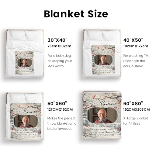Personalized Memorial Blankets with Photos, in Memory of Loved One Gifts, Sympathy Bereavement Cardinal Blanket for Loss of Mom Dad Grandma Husband Son Daughter - color: New Arrivals-5