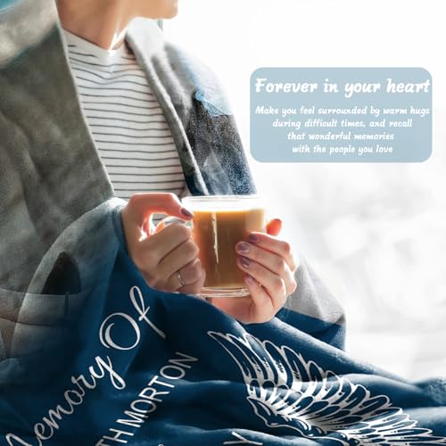 Vsmoedb Custom Memorial Blanket with Pictures for Loss of Loved One - color: Select08
