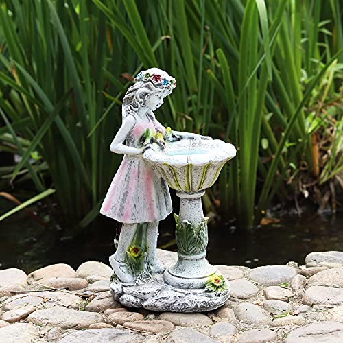 Voveexy Fairy Garden Statue, Solar Garden Angel Figurine Outdoor Decoration Waterproof Angel Sculpture for Patio Yard Lawn Porch Art Ornament Christmas Birthday Gift