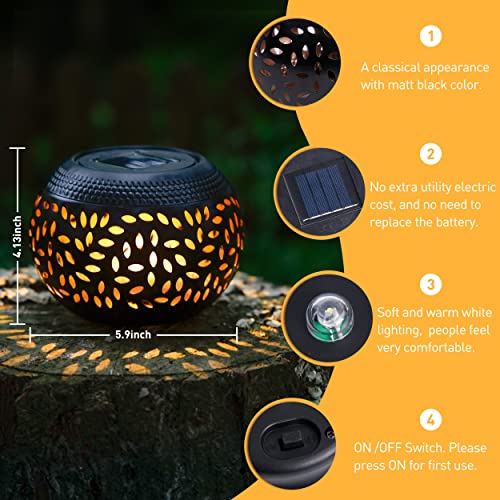 JMEXSUSS Solar Lanterns Outdoor Waterproof for Patio Table Decor - size: Black 1 Pack
