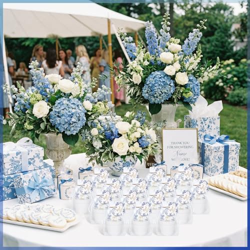 Ctosree 50 Sets Something Blue Bridal Shower Favors Let Love Grow Seed Packets Wedding Party Supplies Include Seed Packets Flowerpot Cards and Organza Bags Something Blue Bridal Shower Party Supplies - color: Something Blue Theme