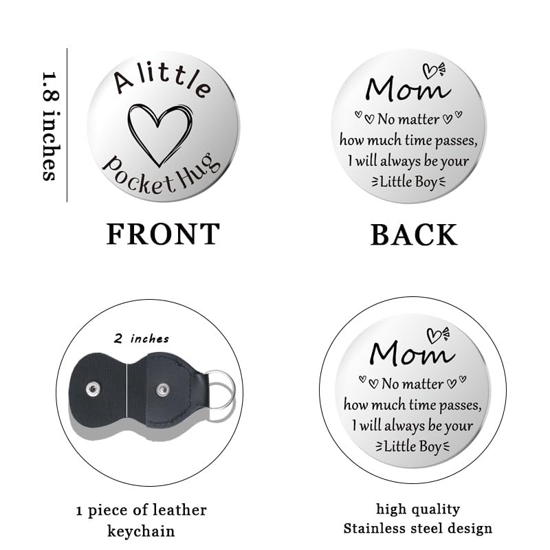Pocket Hug Token for Women Men Him Birthday Inspirational Gifts for Daughter Friend Long Distance Gifts for Wife Mom - color: Boy to Mom
