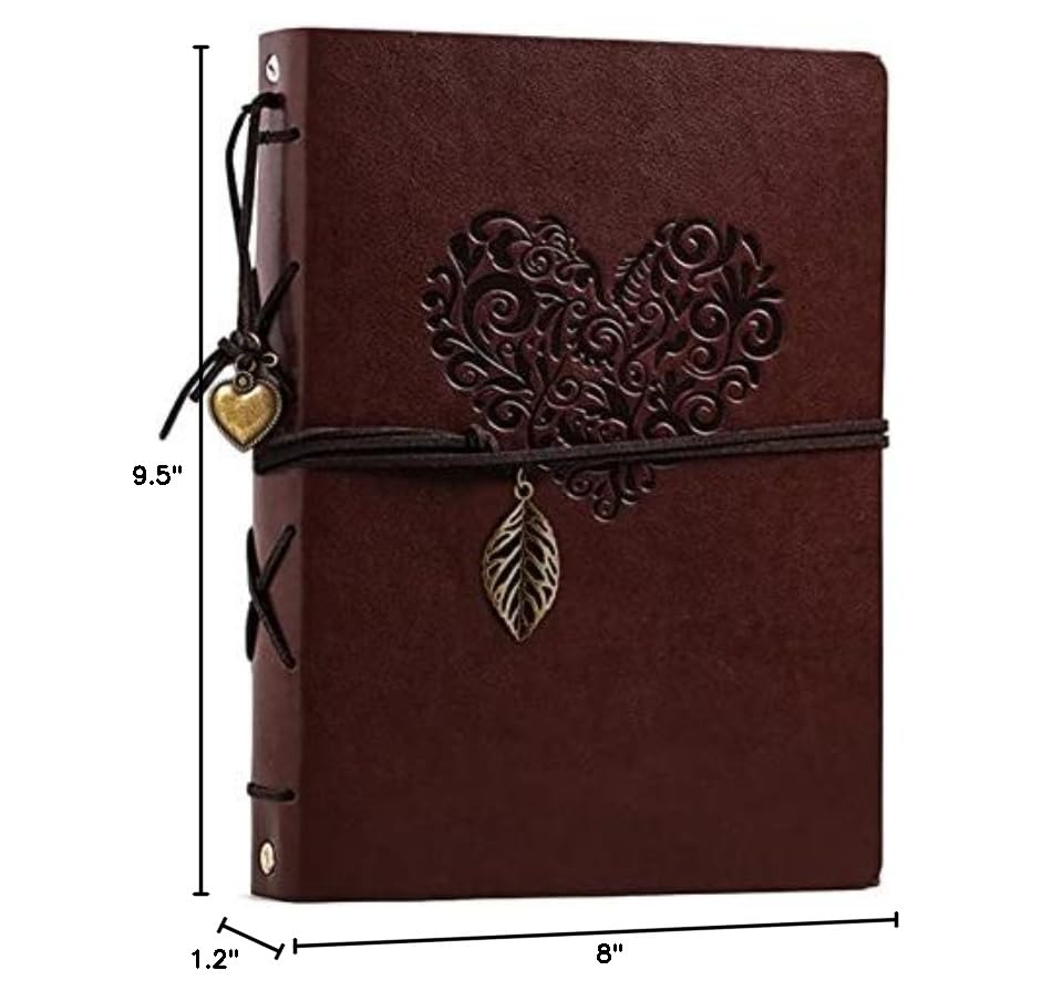 Photo Album 4x6 160 Photos, Leather Photo Albums with Writing Space With 30 Writing Paper, Travel Family Wedding Kids Graduation Ultrasound Baby Picture Album Scrapbook Photo Album - color: Heart