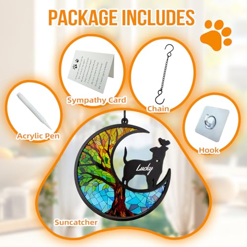 Dog Memorial Suncatcher,Pet Remembrance Gift with Sympathy Card for Loss of Dog,Tree of Life DIY Ornament(God's Butterfly) - color: Butterfly