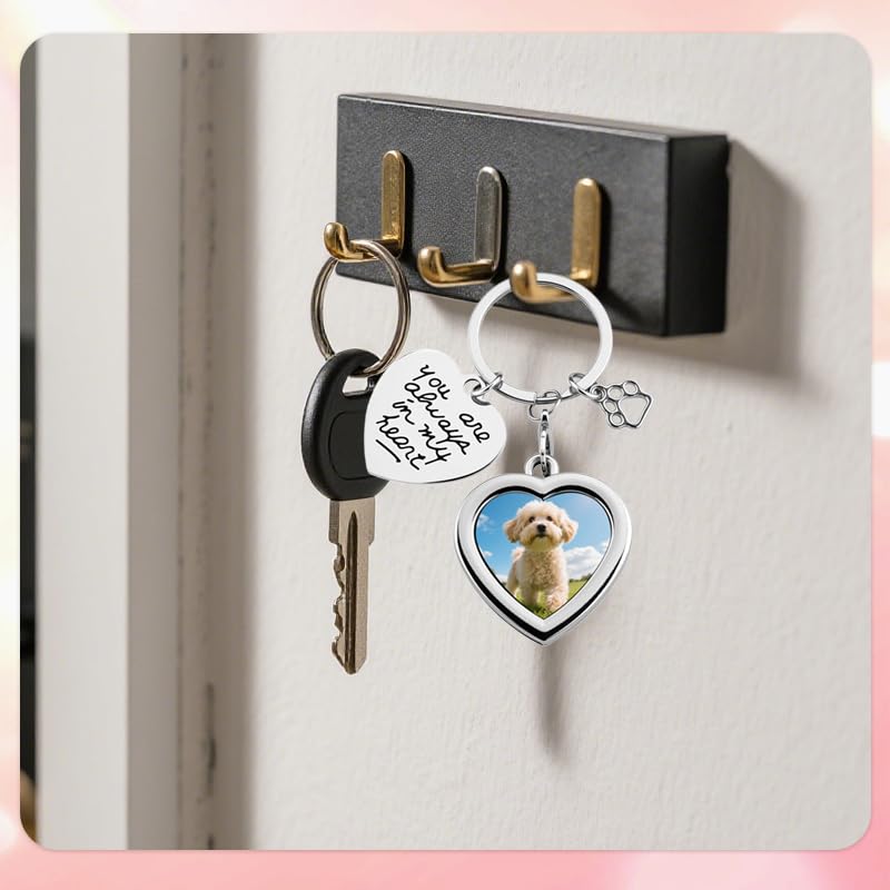 Pet Memorial Gifts Photo Keychain for Loss of Dog Remembrance Sympathy Gift Dog Photo Frame chain for Pet Memorial Keychain You Are Always in My Heart