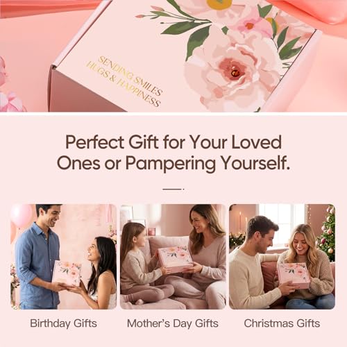Gifts for Women, 9pcs Happy Birthday Gifts for Women, Christmas Ideas Mothers Day Gift Baskets Unique Rose Self Care Set Valentines Day Gift for Her Mom Sister Wife Friend Friendship Teacher - color: Pink
