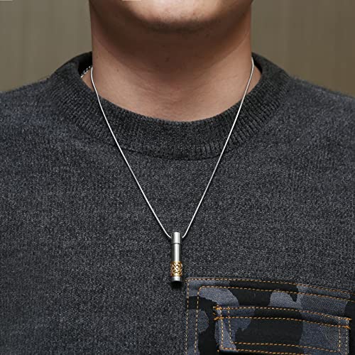 STWTR Stainless steel cylinder souvenir capsule pendant necklace, cremation ash pill container necklace - color: C