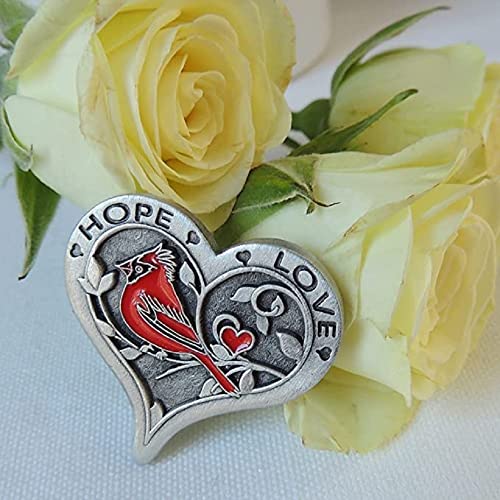 Abbey & CA Gift Bf Hope Love Cardinal Pocket Token W/Red Epoxy, Multi