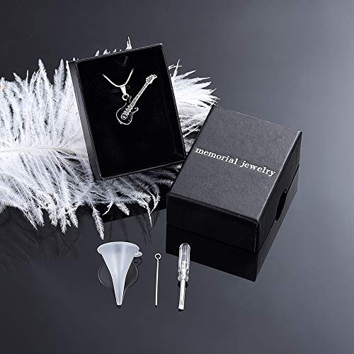 memorial jewelry Musical Instrument Cremation Necklace for Women&Men Guitar Urn Necklace for Ashes - color: ZWT11728-GU-FBA