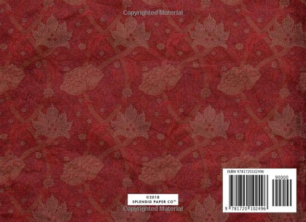 Celebration of Life: Classic Red Damask Funeral Service Guest Book