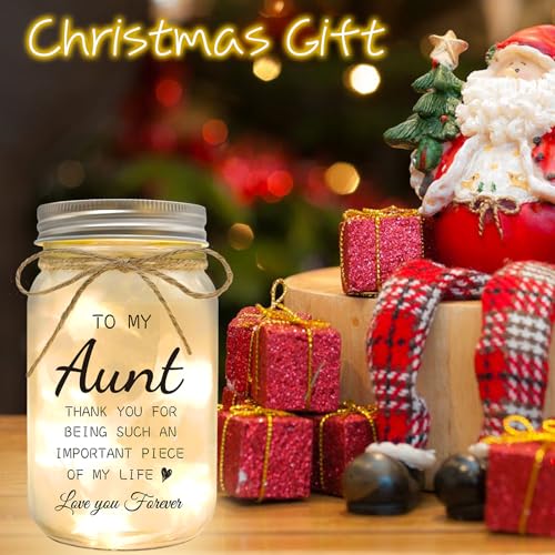 Aunt Gifts from Niece - Mason Jar Night Lights - color: Aunt