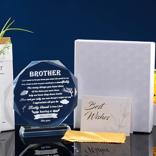 Gifts for Brother Crystal Brother Gifts From Sister Birthday Gifts for Brother Crystal Keepsake for Birthday Father's Day, Valentine’s Day, and Christmas. - style: 12BJ Brother