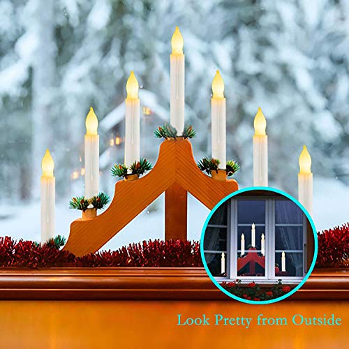 24 PCS Flameless LED Taper Candles Lights, Battery Operated Candlesticks with Warm White Flickering Flame, 0.79 x 6.5 Inches Dripless Fake Floating Taper Candles for Church Wedding Xmas - color: Set of 24 Warm White