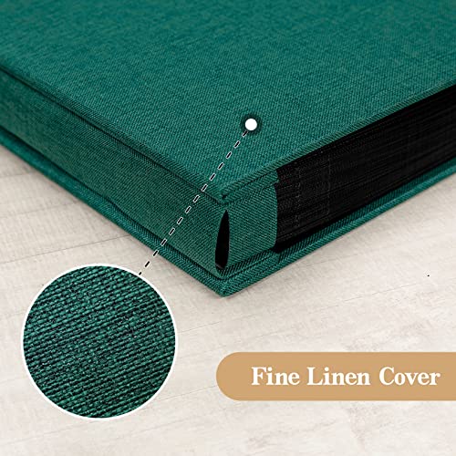potricher Linen Photo Album for 4x6 Inch Photos, 300 Pockets, Dark Green | Linen Cover, Small Capacity 4x6 Picture Albums with Horizontal Pockets, 4x6 Photo Book for Family, Wedding, Baby, Anniversary - color: Dark Green