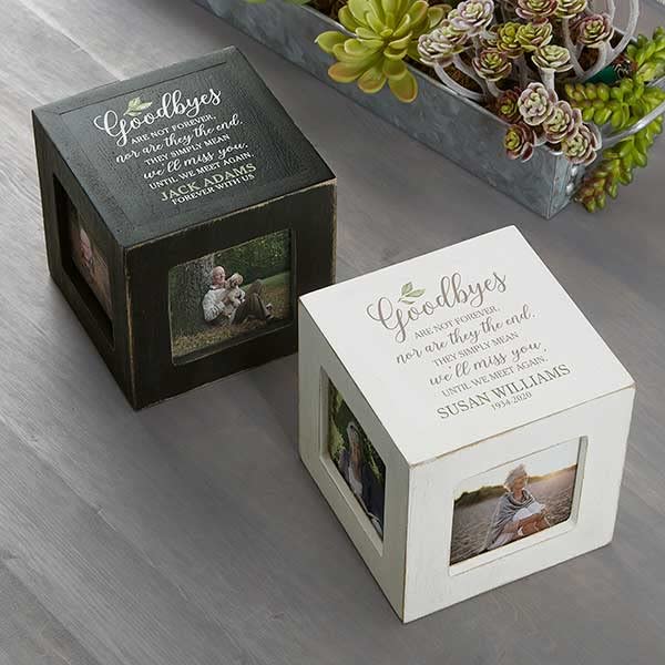 Personalization Universe Goodbye Memorial Personalized Photo Cube (Blackwashed) - color: Blackwashed