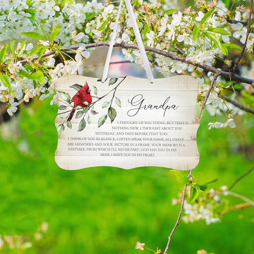 LifeSong Milestones Memorial Wall Hanging Signs Bereavement Keepsake Condolence Funeral Gift For Loss of Loved One 8x12 (Grandpa I Thought Of You (White)) - color: Grandpa I Thought Of You (White)