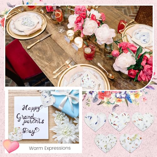Dunzoom 50 Pcs Plantable Seed Paper Tags Wildflower,Heart - style: Heart