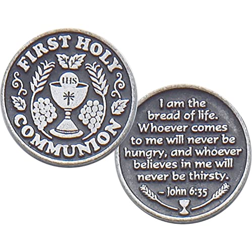 Cathedral Art Pewter (Abbey & CA Gift) First Holy Communion Pocket Token, 1-Inch (PT126) - style: First Communion