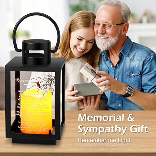 Roowest 2 Pcs Cardinal Memorial Lantern with LED Candle Sympathy Gift