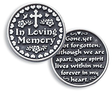 in Loving Memory Pewter Pocket Good Luck Love Token Coin