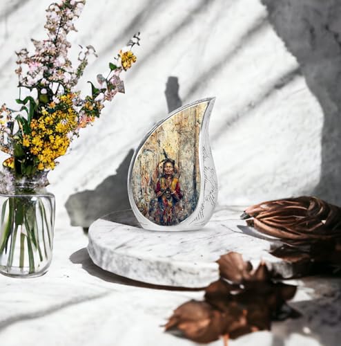 Native American Urn - Tear Drop Urns for Ashes - Urns for Ashes Adult Female - Burial Urns for Human Ashes Adult Male - Cremation Companion Urns (3 inch Pack of 1) - size: Keepsake-1