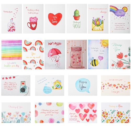 Mr. Pen- Thinking of You Cards with Envelopes, 20 Unique Designs | Large 5”x7”, Thinking of You Card, Blank Inside, Greeting Cards Thinking of you, Encouragement Cards - color: Dreamy