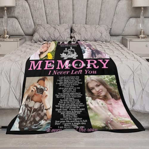 Custom Memorial Grave Blanket for Loss of Loved One - Personalized Funeral Blanket in Loving Memory, Bereavement Gift - color: A-11