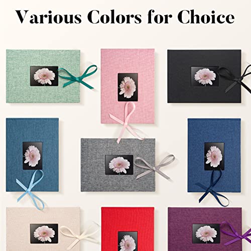 Fabmaker Small Photo Album 4x6, Picture Album, Picture Book, Mini Brag Book | Ribbon Closure, Linen Fabric Cover, Front Window, Sturdy Binding, Acid-free, PVC free, Artwork Weddings Family Boudoir - color: Light Blue, size: 12 Pockets/1PK