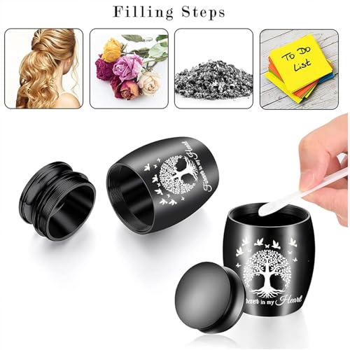 Small Keepsake Urn for Human Ashes Tree of Life Cremation Urns Mini Set of 7 Urns Perfect Stainless Steel Memorial Ashes Holder Small Funeral Ash Urn-Forever in My Heart (7Pcs-Red) - color: 7pcs-red