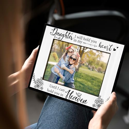 Memorial Gifts for Loss of Daughter, Memorial Picture Frame, Bereavement Gift Photo Frame, Sympathy Gifts for Mother, Fits 4x6 In Photo for Tabletop Display - L10 - style: loss of daughter 2