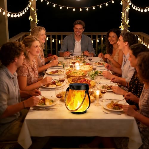 4 Pack Solar Lanterns Outdoor Waterproof, Flickering Flame Hanging Lanterns - size: 4 Packs