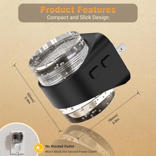 JandCase LED Night Light, Bubble Night Lights Plug into Wall Auto, 3 Color - color: Black