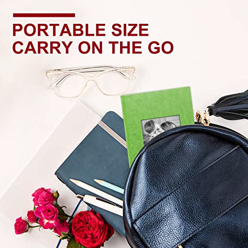 Ywlake Photo Album 4x6 50 Pockets 2 Packs, Small Mini Capacity Leather Photo Albums, Each Pack Holds 50 Top Loader Vertical Only Pictures Green - color: Green, size: 50 Photos/2PK