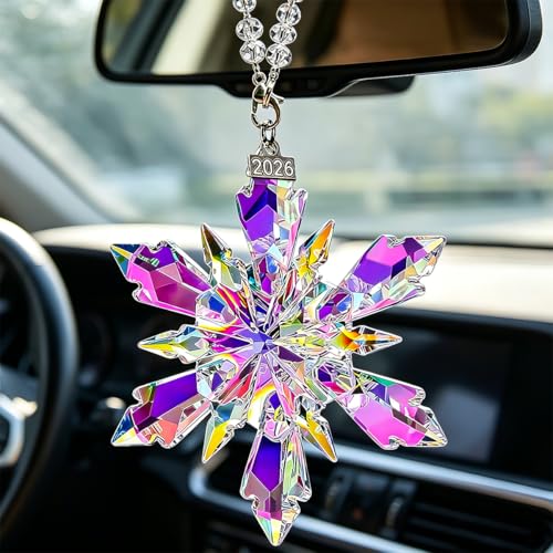 Christmas Ornaments 2026, Crystal Glass Snowflake Ornaments, Sparkly Pretty - color: Colorful Crystal