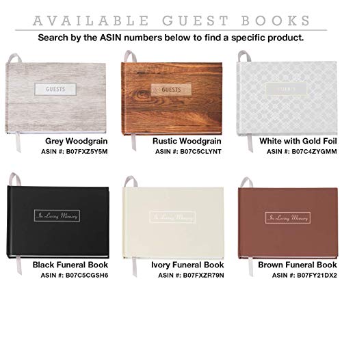Global Printed Products Funeral Guest Book, 9"x7", Black