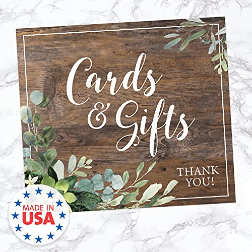 Lush Greenery Cards And Gifts Sign / 8" x 9" Rustic Wedding Sign/Lush Greenery Table Top Sign/Wedding Anniversary Reunion Sign/Made In The USA - color: Lush Greenery, style: Gifts & Cards
