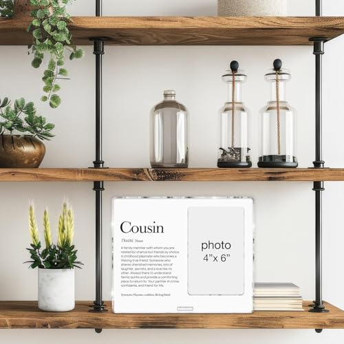Cousins Picture Frame Cousin Gifts for Women Men Kids Boys Girls Birthday Christmas End of Year, Cousin Definition Acrylic Picture Frames 4 x 6 Inches Photo - color: D-Cousin
