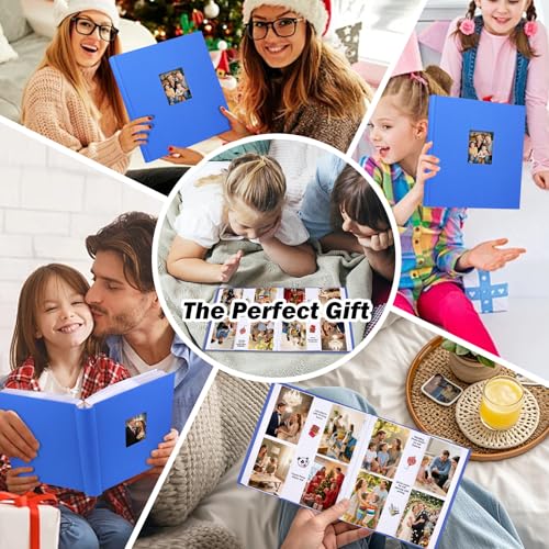 Photo Album 4x6 Vertical 600 Photos with Writing Space, Blue - color: Blue
