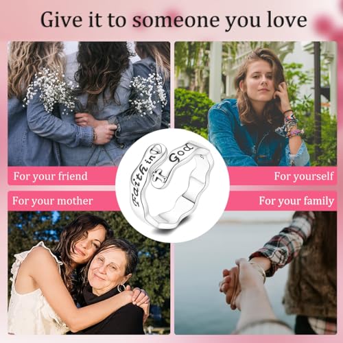 Parmuz 925 Sterling Silver Adjustable Ring for Woman Stackable Open Ring - color: silver 6