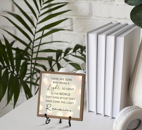 Sympathy Desk Decor Sign, Celebration Of Life Decorations, Desk Decor Signs For Home Bedroom, There Are Some Who Bring A Light Sign, Wooden Decoration With Stand -D03 - style: Brown WoodSign4