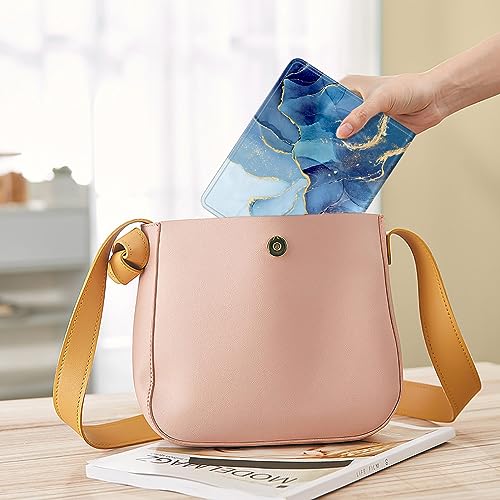 Fintie Photo Album 5x7 Photos, 52 Pockets Small Capacity Wallet Albums Book | Vegan Leather Cover, 5X7 Picture Keepsakes, Family/Wedding/Travel Memory Book, For Boys Girls Art Work, Ocean Marble - color: Ocean Marble