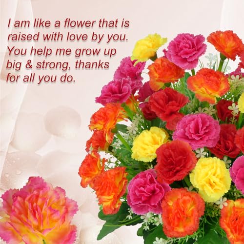 4 Pcs Carnation Artificial Flowers, 40 Heads - color: Mixedcolor