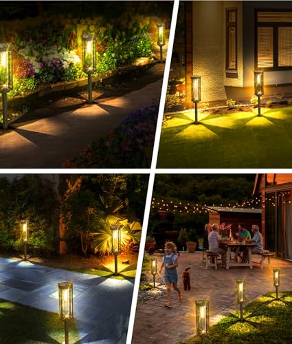 COXSENI Solar Pathway Lights Outdoor Waterproof Warm White, 8 Pack - color: Warm White, size: 8Pack