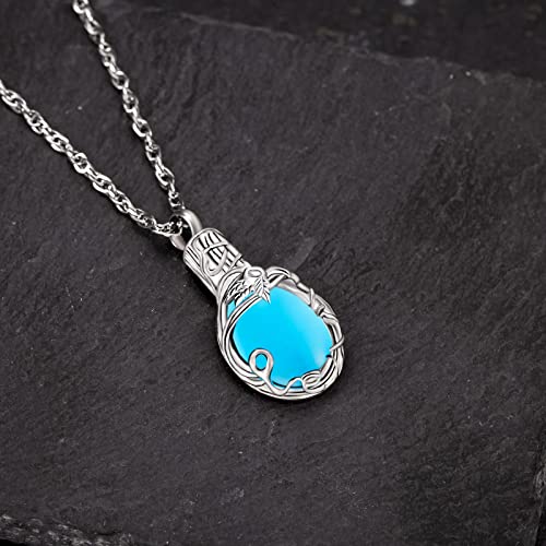 Gredstar Tree of Life Urn Necklace for Ashes, Birthstone Memorial Pendant | Teardrop Design, Love Symbol Detail, 12 Birthstone Colors, Stainless Steel, Ashes Holder, Funnel Kit Included - color: March