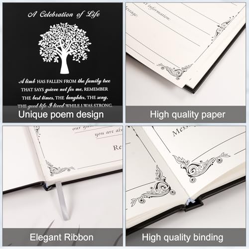 SOITIS Funeral Guest Book Memorial Guest Book for Funeral Tree of Life 80 Pages Funeral Sign-in Book - A Celebration of Life - style: Tree of Life