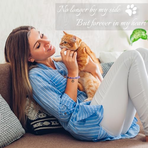 Clearain Pet Memorial Gifts for Dogs, Rainbow Bridge Bracelets for Women Men, Cat Memorial Gifts for Loss of Cat, Dog Passing Away Remembrance Sympathy Gift