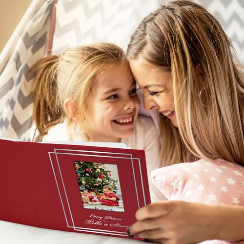 Photo Album 4x6 50 Photos Leather Cover Wedding Photo Albums Extra Large Capacity Picture Book with Beautiful Prints Presents for Wedding Baby Vacation Red - color: Red, size: 50 Pockets