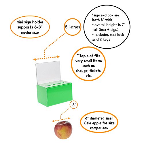 Source One Small 5-Inch Wide Deluxe Oblong Donation Box with Ad Frame & Free Lock (Green) - color: Green