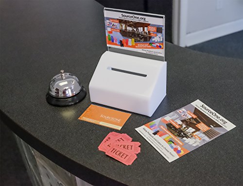 SOURCE ONE Acrylic Heavy Duty Donation/Ballot Box with Lock and Sign Holder - color: Black, size: 1 Pack